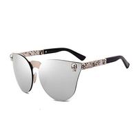 Lunettes de soleil vintage œil de chat pour femme et homme en métal motif tête de mort or rose cool lunettes de soleil pour femme UV400, 6, Taille unique