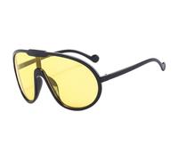 Lunettes de Soleil Vintage Une pièce pour Femmes Hommes Lunettes de Soleil surdimensionnées Jaunes Lunettes de Soleil UV400, Noir Jaune, Taille Unique