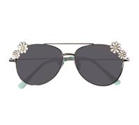 Lunettes De Soleilpilote Métallique Avec Marguerites Argent TU