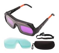 Lunettes de Soudage à Assombrissement Automatique Solaire, Protection des Yeux, PC, avec 10 Lentilles de Rechange, pour Soudeur