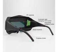 Lunettes de soudage lunettes de sécurité professionnelles soudage meulage coupe hommes vert vraie couleur Arc électrique solaire chargé PC (lentille filtrante de vraies couleurs)