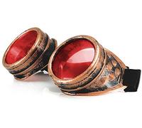 Lunettes de soudage style steampunk âge victorien - Pour gothique et cosplay - Avec piques et verres teintés Morefaz™ protection UV 400 - Or -