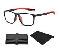 Lunettes de sport pour hommes ultra-légères anti-lumière bleue pour presbytes, lunettes de lecture pour le cyclisme, lunettes de lecture à double focale (1 x, rouge)