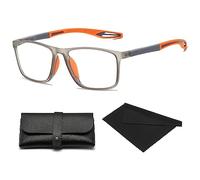 Lunettes de sport ultra-légères anti-lumière bleue pour hommes, presbytes, lunettes de lecture pour le cyclisme, lunettes de lecture à double focale (3 x, orange)