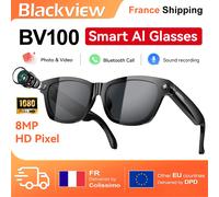 Lunettes de tir intelligentes Blackview BV100 AI avec caméra 2K HD 800W pixels, appels Bluetooth, assistant vocal, compatibles Android et iOS Sunglasses Type