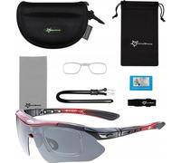 Lunettes de vélo photochromiques Rockbros 10141, UV400, rouge
