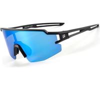 Lunettes de vélo polarisées Rockbros avec protection UV et insert de correction verres bleus, noir