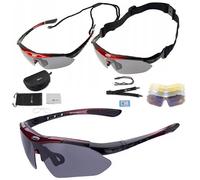 Lunettes de vélo polarisées Rockbros durables et confortables noir et rouge