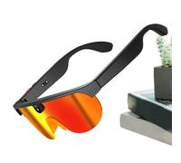 Lunettes de vélo | Réduction du bruit | Traduction IA activée par le toucher Vidéo de vélo intelligente, pour hommes, femmes, garçons, jeunes, adolescents, fils, Orange, Refer to description