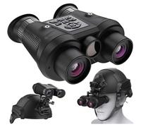 Lunettes de vision nocturne 3D VR pour adulte, rechargeables, vision nocturne numérique infrarouge avec sangle de tête et support, zoom numérique 6x et champ de vision 40°, comprend 2 cartes de 32 Go