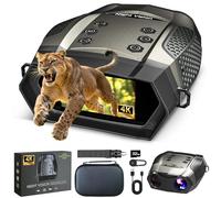 Lunettes de Vision Nocturne - Jumelles de Vision Nocturne 4K avec Batterie 5000 mAh, Carte TF 32 Go pour enregistrer des Photos et des vidéos, écran HD 3,2 Pouces pour Le Camping et la sécurité