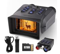 Lunettes de vision nocturne, jumelles de vision nocturne 4K pour adultes, haute puissance, caméra de vision nocturne HD de 7,6 cm, lunettes infrarouges pour le camping et l'extérieur avec carte TF de