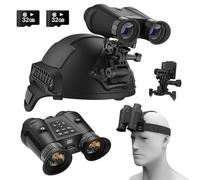 Lunettes de vision nocturne, jumelles infrarouges numériques 3D VR avec 2 cartes de 32 Go pour photos/vidéos 3D, zoom numérique 6x, champ de vision 40°, tête montée