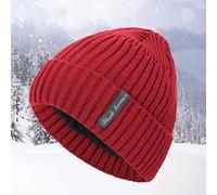 Lunettes de vol enfants d'hiver femmes bonnet de chapeaux chauds tricotés pour hommes bonnet bomber, Bordeaux, taille unique