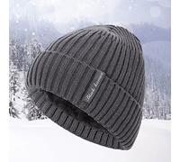 Lunettes de vol enfants d'hiver femmes bonnet de chapeaux chauds tricotés pour hommes bonnet bomber, gris, taille unique