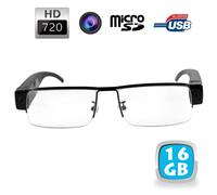 Lunettes de Vue Camera Espion HD 720P DV Micro SD 16Go USB Demi Lune Video Neuf YONIS Noir