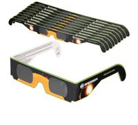 Bresser Lot de 10 lunettes d'éclipse solaire pour observer le soleil en toute sécurité avec film filtrant la lumière blanche de qualité supérieure, conformes à la norme ISO 12312-2:2018