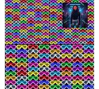 Lunettes Deguisement, Lot de 100 Lunettes Lumineuses/Non Lumineux, Neon Lumière Montures de Lunettes LED, Lunette Futuriste LED de Fête pour Fête, Anniversairet, Noël,Halloween, Rave,10 couleurs