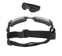 Lunettes d'équitation pour animaux de compagnie - Support de défense contre le vent et le sable, vision rembourrée flexible, lentille de protection de 4 cm de large, étui à accessoires en polymère