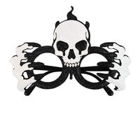 Lunettes d'Halloween, Crames de verres à squelette aux paillettes et à main avec une jambe flexible, des faveurs de fête d'Halloween pour le cosplay et les accessoires photo, les décorations fête