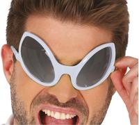 Lunettes Disco Design Futuriste Carnaval Fête Lunettes Extravagantes Space Glamour Extraterrestre Accessoires de lunettes chics pour adultes, Couleur : Argent