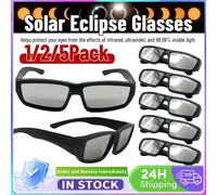 Lunettes d'observation de l'éclipse solaire, lot de 1/2/5, fabriquées à partir de matériaux biodégradables, protection sûre pour adultes et adolescents 2PCS
