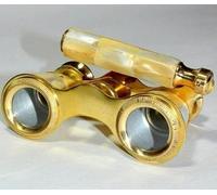 Lunettes d'opéra nautique vintage en laiton avec poignée en nacre, design maritime