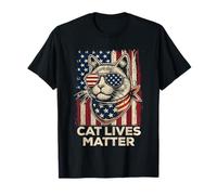 Lunettes drapeau américain Cat Lives Matter Trump 2024, Trump Cat T-Shirt