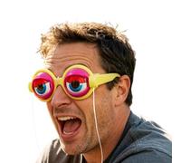 Lunettes drôles colorées avec corde à tirer farces avec globe oculaire | Lunettes Crazy Prop pour création vidéo courte, carnaval, rassemblement, Halloween