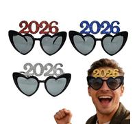 Lunettes du Nouvel An, décoration en forme de coeur, 2026 Lunettes - Articles de fête pour les fêtes et les fêtes pour les adolescents et les adultes