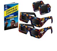 Lunettes Eclipse Solaire 2026 - Lot de 2/12/20 Paires Premium avec 2 Filtres Solaires pour Smartphone, Lunettes Eclipse Solaire ISO 12312-2,CE, Protection des Yeux pour l'Observation du Soleil