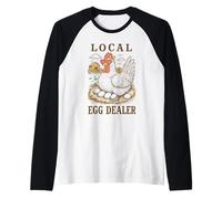 Lunettes en forme de cœur avec poule et poulet Manche Raglan
