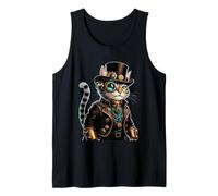 Lunettes et Queue-de-morue Steampunk Cat Adventurer Débardeur