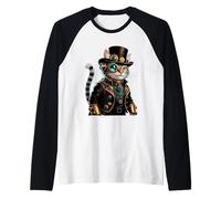 Lunettes et Queue-de-morue Steampunk Cat Adventurer Manche Raglan