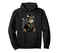 Lunettes et Queue-de-morue Steampunk Cat Adventurer Sweat à Capuche