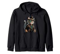 Lunettes et Queue-de-morue Steampunk Cat Adventurer Sweat à Capuche