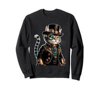 Lunettes et Queue-de-morue Steampunk Cat Adventurer Sweatshirt