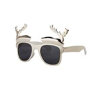 Lunettes fantaisie sur le thème de Noël (arbre de Noël, Père Noël, renne, flocon de neige, etc.) (renne argenté)