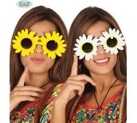 Lunettes fleuries Hippie 60s Accessoire de carnaval Design fleuri