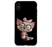 Lunettes Fox Baby Pink Leopard Girly Glam Fashion Graphic Coque pour iPhone XS Max