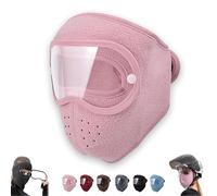 Lunettes Haute définition Coupe-Vent en Polaire Chaude d'hiver, Masque Thermique en Polaire avec Lunettes Amovibles, pour Le Ski, la randonnée et Le Cyclisme(Pink)