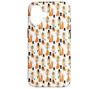 Lunettes Hipster avec Chapeau Noir et Renard Orange Coque pour iPhone 16