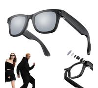 Lunettes Intelligentes 8MP Avec Caméra IA, Enregistrement Vidéo HD 1080p Et Prise De Photos/traduction/conversation Assistée, Adaptées À L'extérieur Et À L'intérieur, Au Cyclisme(Silver)