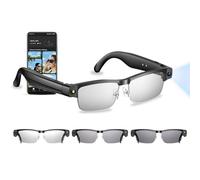 Lunettes intelligentes AI avec ChatGPT et lunettes d'appareil photo UHD 8K, enregistrement vidéo 1200p, lunettes de soleil Bluetooth pour jusqu'à 10 heures de lecture, assistant vocal AI, lentilles à