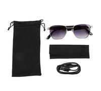 Lunettes intelligentes AI avec traduction multifonctionnelle Bluetooth en temps réel, lunettes de soleil intelligentes, prise en charge de Deepseek pour les réunions, les voyages (Argent)