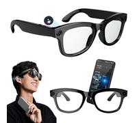 Lunettes Intelligentes AI, CaméRa 500W + Haut Parleur, Enregistrement Photo Et VidéO | Commande Vocale | Lecture De Musique | Traduction En Temps RéEl, Lunettes De Traduction D'Applications,B
