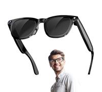 Lunettes Intelligentes AI, Caméra 800W Et Vidéo 1080P, Lunettes Intelligentes Avec Traduction En Temps Réel Et Bluetooth, Lunettes De Moto Pour Appels Et Musique, Pour La Conduite(Noir)