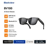 Lunettes intelligentes Blackview BV100, caméra HD, Bluetooth 5.4, batterie 220 mAh, haut-parleurs stéréo, micro à réduction de bruit, détection de portage Black