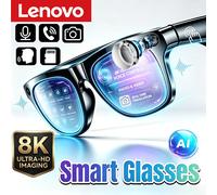 Lunettes intelligentes Bluetooth AI Lenovo 8K, enregistrement, télécommande, traducteur, assistant vocal, caméra, lunettes tactiles