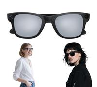 Lunettes Intelligentes HD 1080P Avec Caméra Ultra Grand Angle 8MP, Blocage De La Lumière Bleue, Commande Vocale IA, Autonomie De 8H, Wi-Fi/Bluetooth 5.3 Pour Vidéo HD Et Audio Immersif(Silver)